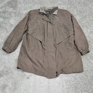 Fleet Street Mens Brown Microfiber Full Zip Field Jacket Size 1X RN50411